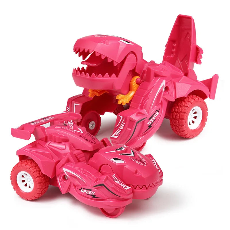 Regalo de coche de dinosaurio de transformación automática para niños