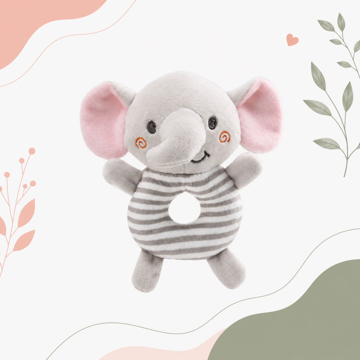 Soft Cartoon Animal Handheld Plush Rattle for Infants