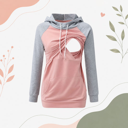 Maternity Nursing Hoodie with Kangaroo Pocket  ou    NurtureEase™ Nursing Hoodie