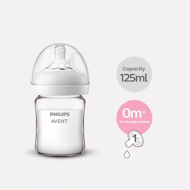 PureNest™ BPA-Free Glass Baby Bottle for Newborns | Anti-Colic Wide Neck Feeding Bottle