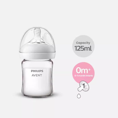 PureNest™ BPA-Free Glass Baby Bottle for Newborns | Anti-Colic Wide Neck Feeding Bottle