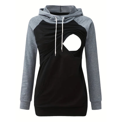 Maternity Nursing Hoodie with Kangaroo Pocket  ou    NurtureEase™ Nursing Hoodie