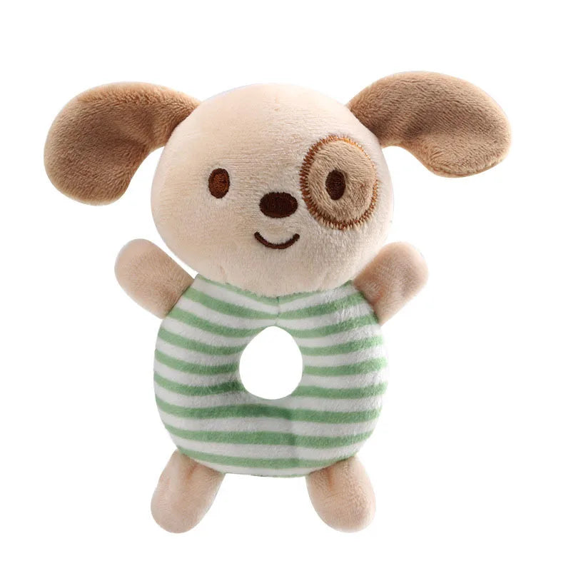 Hochet en peluche souple à main en forme d'animal de dessin animé pour bébés