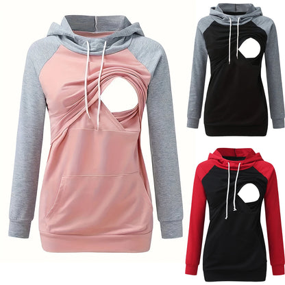 Maternity Nursing Hoodie with Kangaroo Pocket  ou    NurtureEase™ Nursing Hoodie