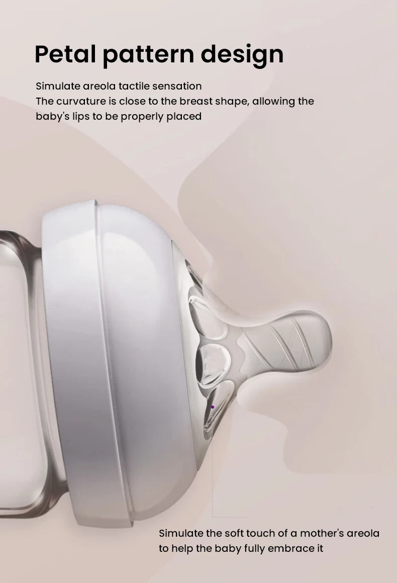 PureNest™ BPA-Free Glass Baby Bottle for Newborns | Anti-Colic Wide Neck Feeding Bottle