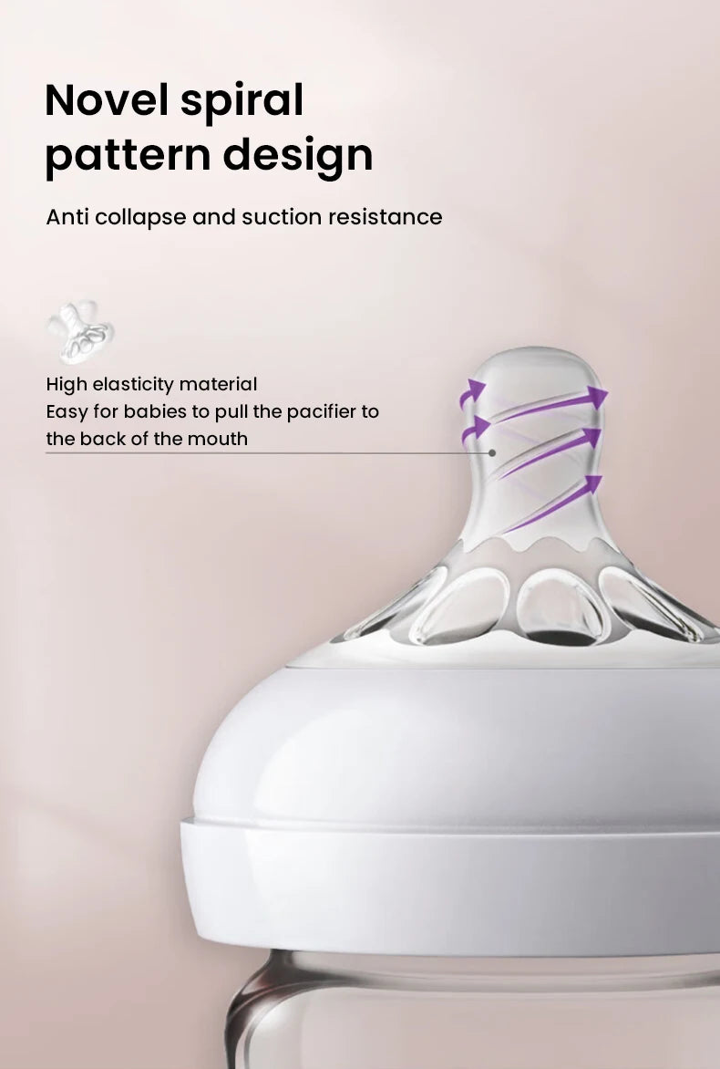 PureNest™ BPA-Free Glass Baby Bottle for Newborns | Anti-Colic Wide Neck Feeding Bottle