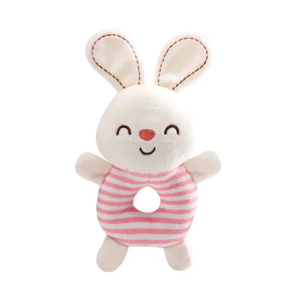 Hochet en peluche souple à main en forme d'animal de dessin animé pour bébés