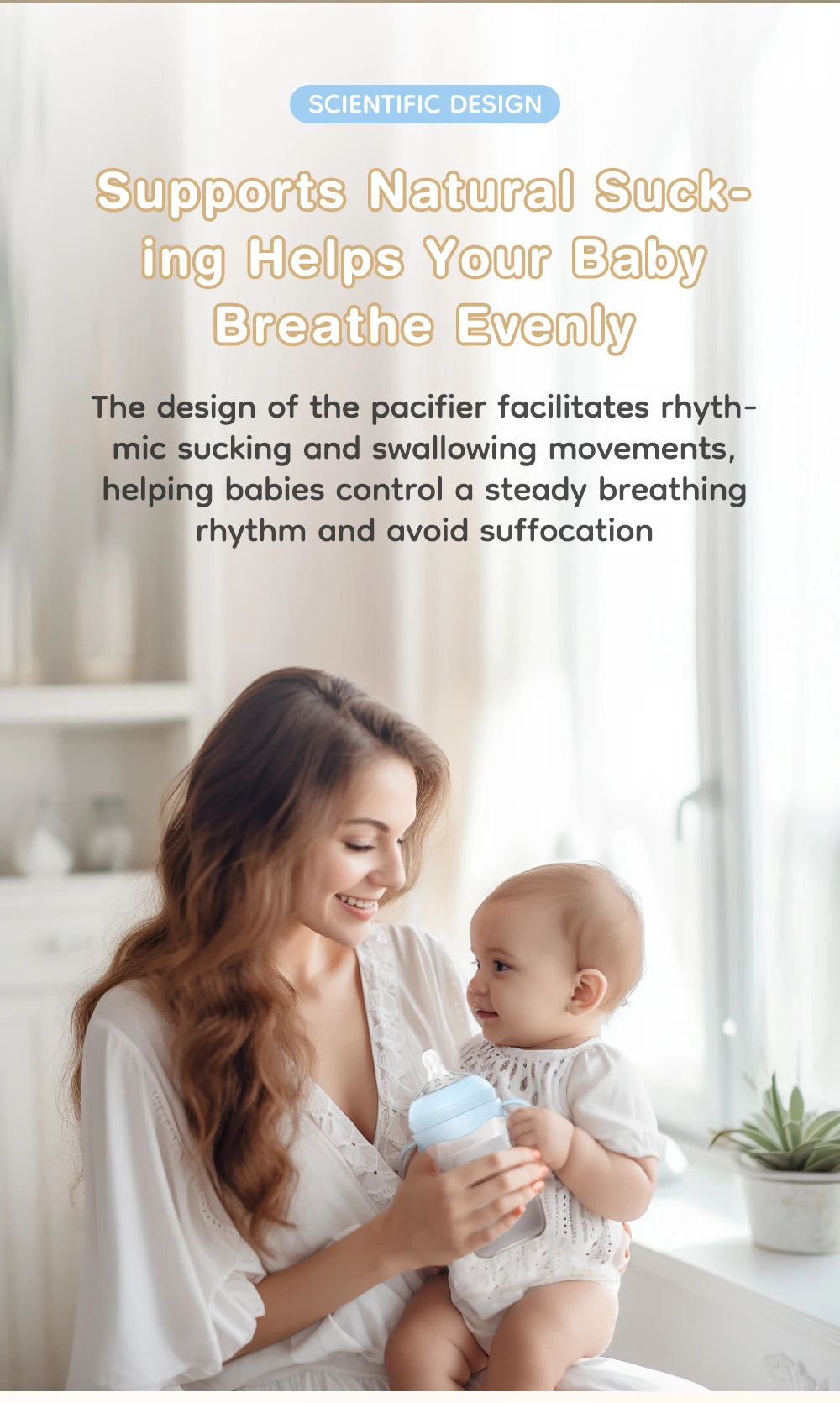 PureNest™ durable anti-colic baby bottle with ergonomic design